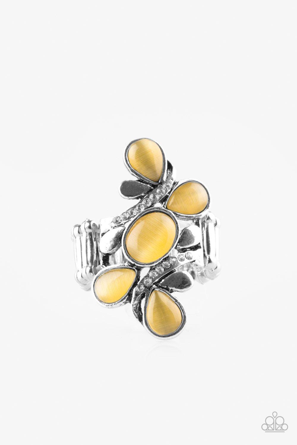 Bliss Out Yellow Moonstone Ring - Paparazzi Accessories- lightbox - CarasShop.com - Paparazzi Jewelry by Cara Jewels