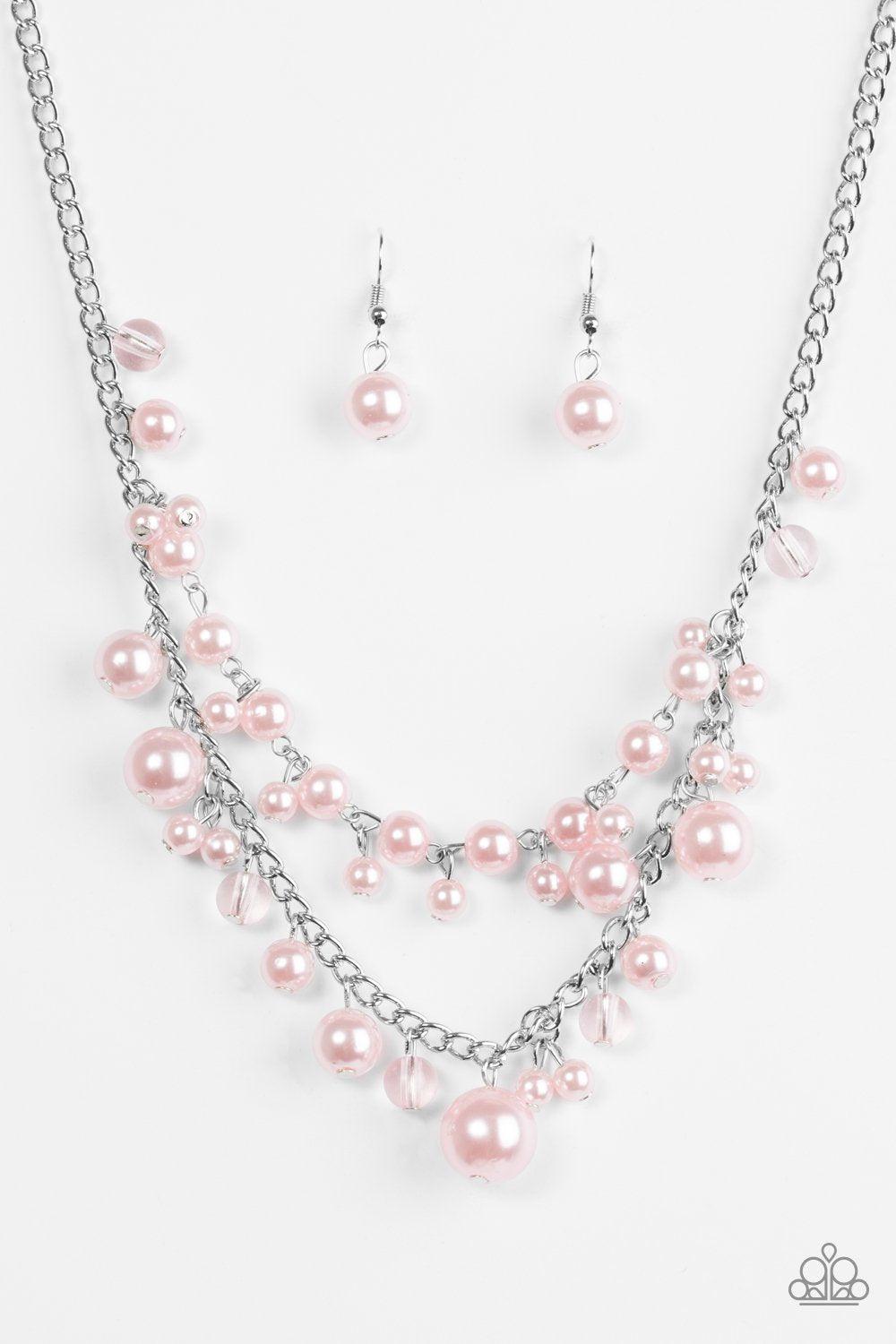 Blissfully Bridesmaid Pink Pearl Necklace - Paparazzi Accessories- lightbox - CarasShop.com - Paparazzi Jewelry by Cara Jewels