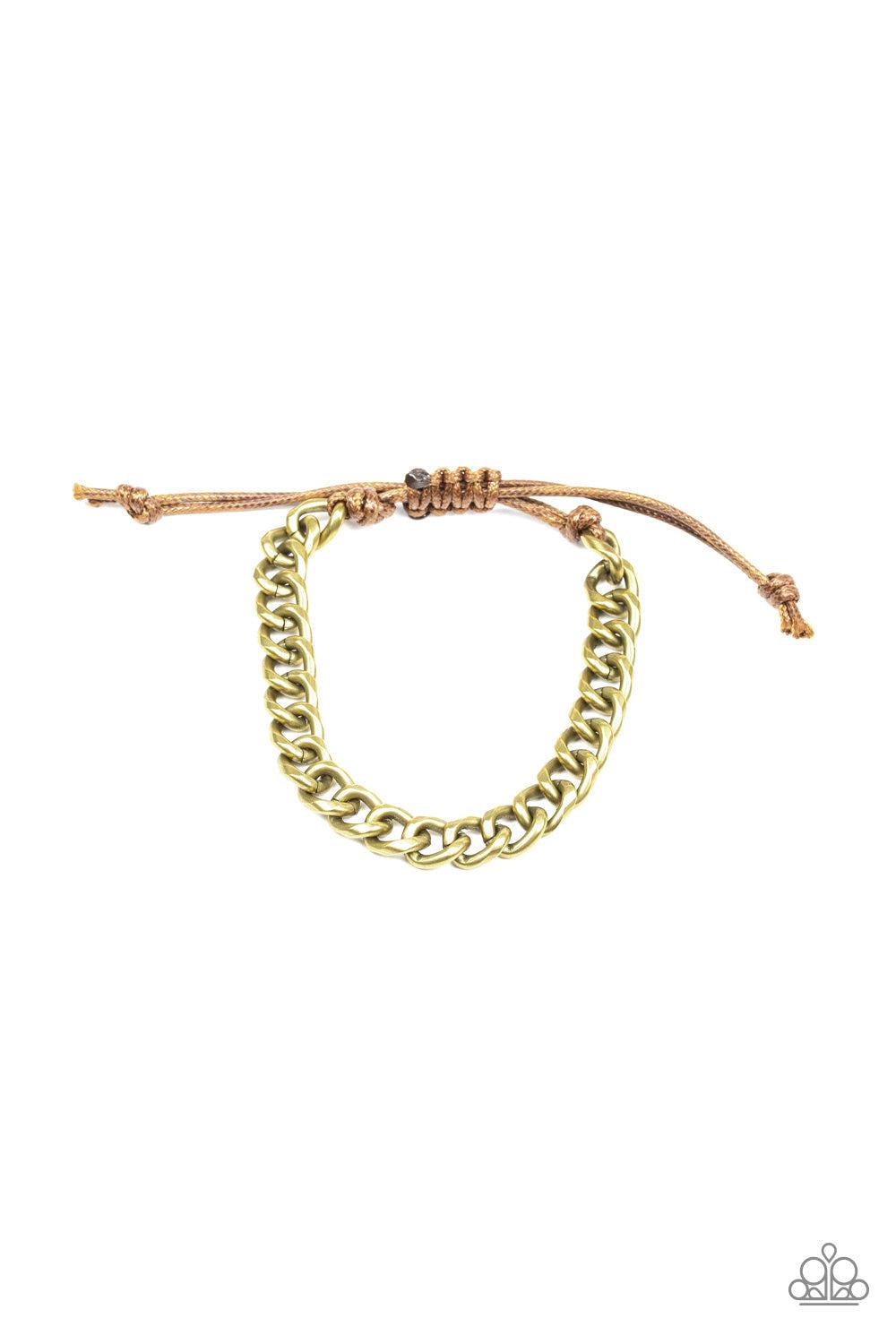 Blitz Men's Brass Urban Bracelet - Paparazzi Accessories- lightbox - CarasShop.com - Paparazzi Jewelry by Cara Jewels