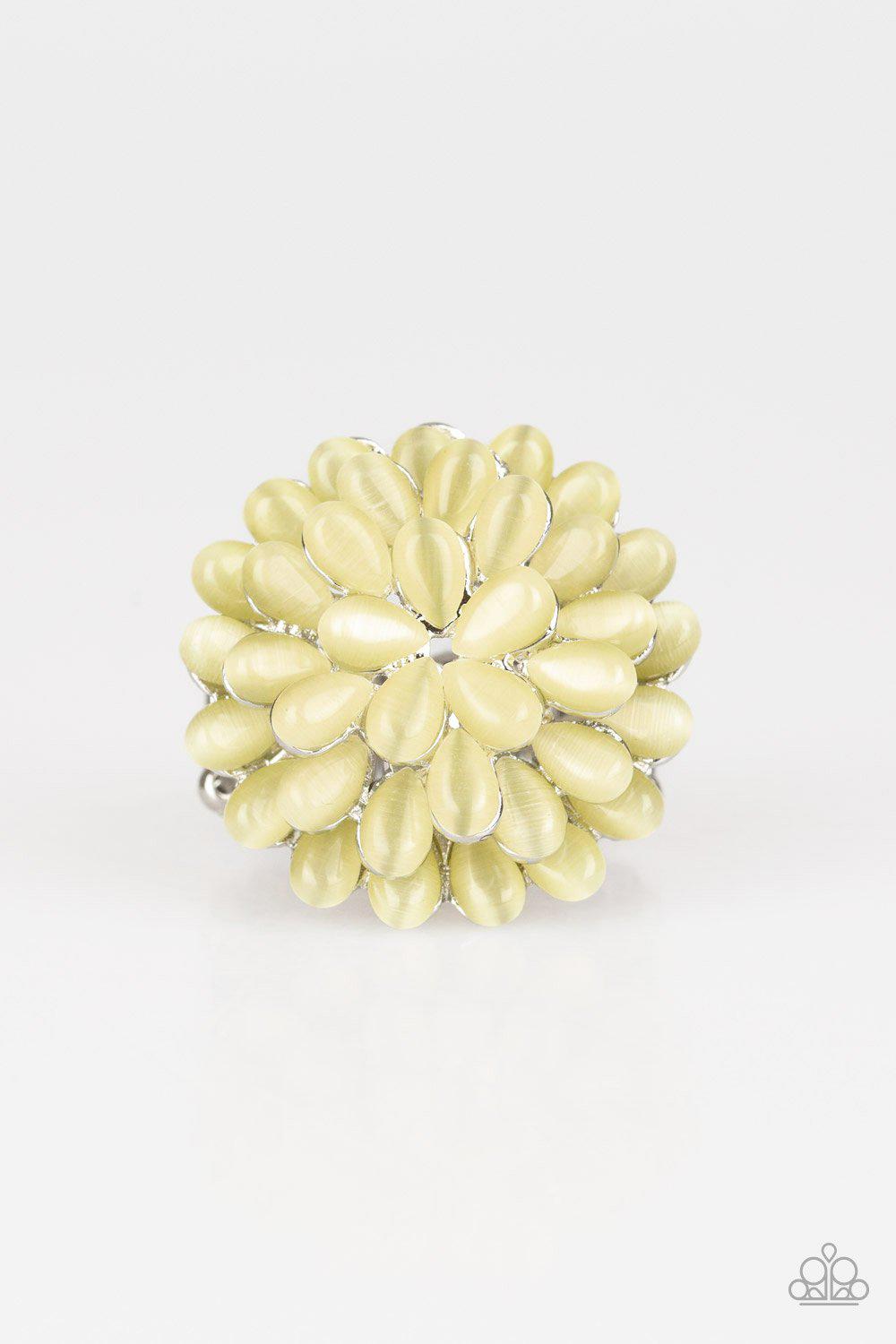 Bloomin Bloomer Yellow Moonstone Ring - Paparazzi Accessories- lightbox - CarasShop.com - Paparazzi Jewelry by Cara Jewels