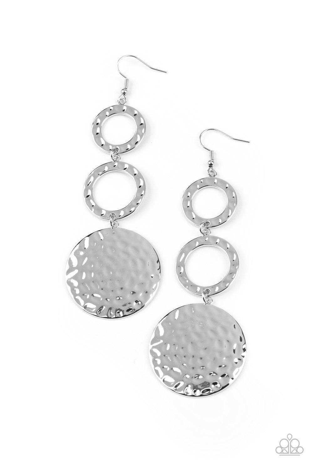 Blooming Baubles Silver Earrings - Paparazzi Accessories- lightbox - CarasShop.com - Paparazzi Jewelry by Cara Jewels