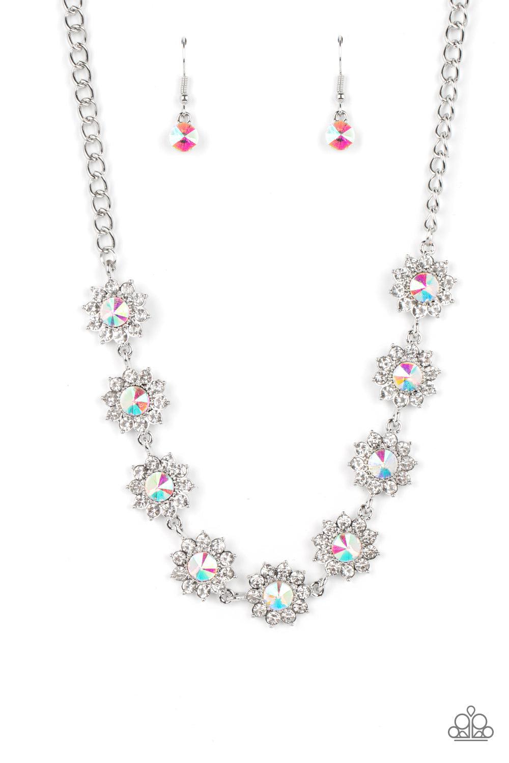 Blooming Brilliance Multi Iridescent Rhinestone Necklace - Paparazzi Accessories- lightbox - CarasShop.com - Paparazzi Jewelry by Cara Jewels