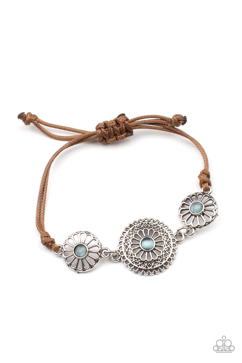 Bohemian Botany Blue Cat's Eye Urban Bracelet - Paparazzi Accessories- lightbox - CarasShop.com - Paparazzi Jewelry by Cara Jewels