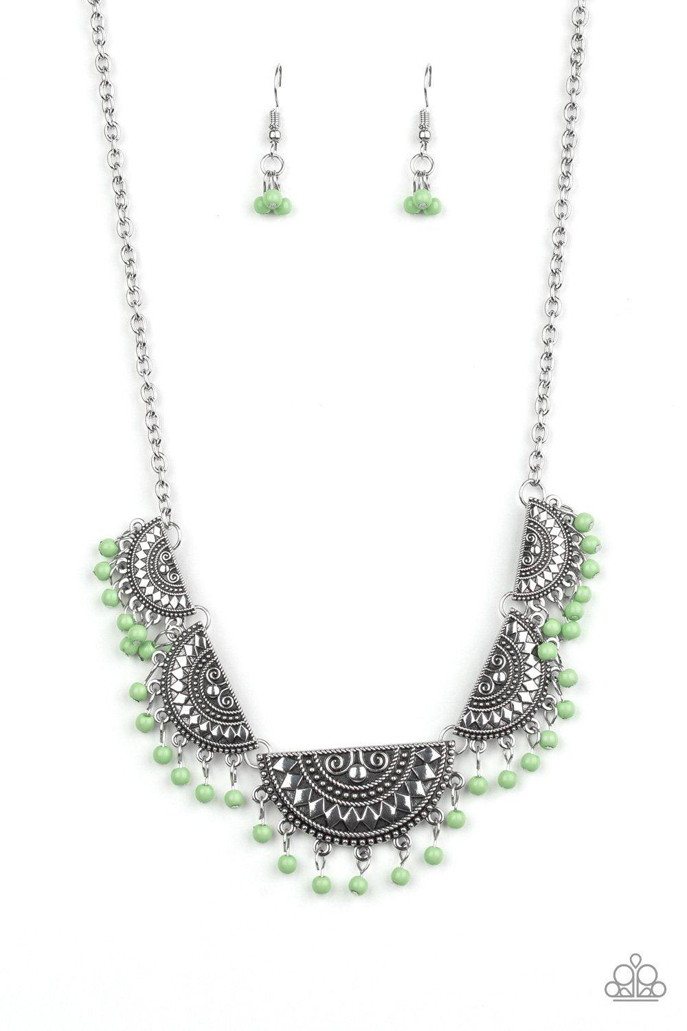 Boho Baby Green Necklace - Paparazzi Accessories- lightbox - CarasShop.com - Paparazzi Jewelry by Cara Jewels