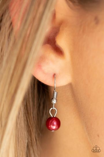 Bold Balancing Act Red and Silver Necklace - Paparazzi Accessories - free matching earrings -CarasShop.com - Paparazzi Jewelry by Cara Jewels