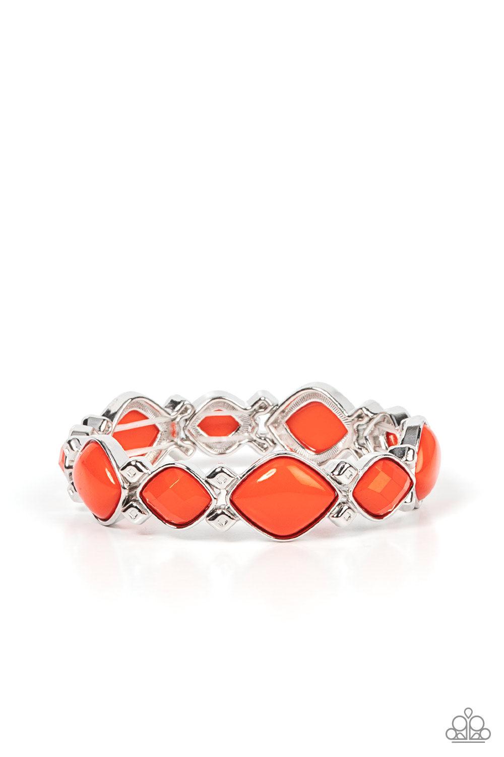 Boldly BEAD-azzled Orange Bracelet - Paparazzi Accessories- lightbox - CarasShop.com - Paparazzi Jewelry by Cara Jewels