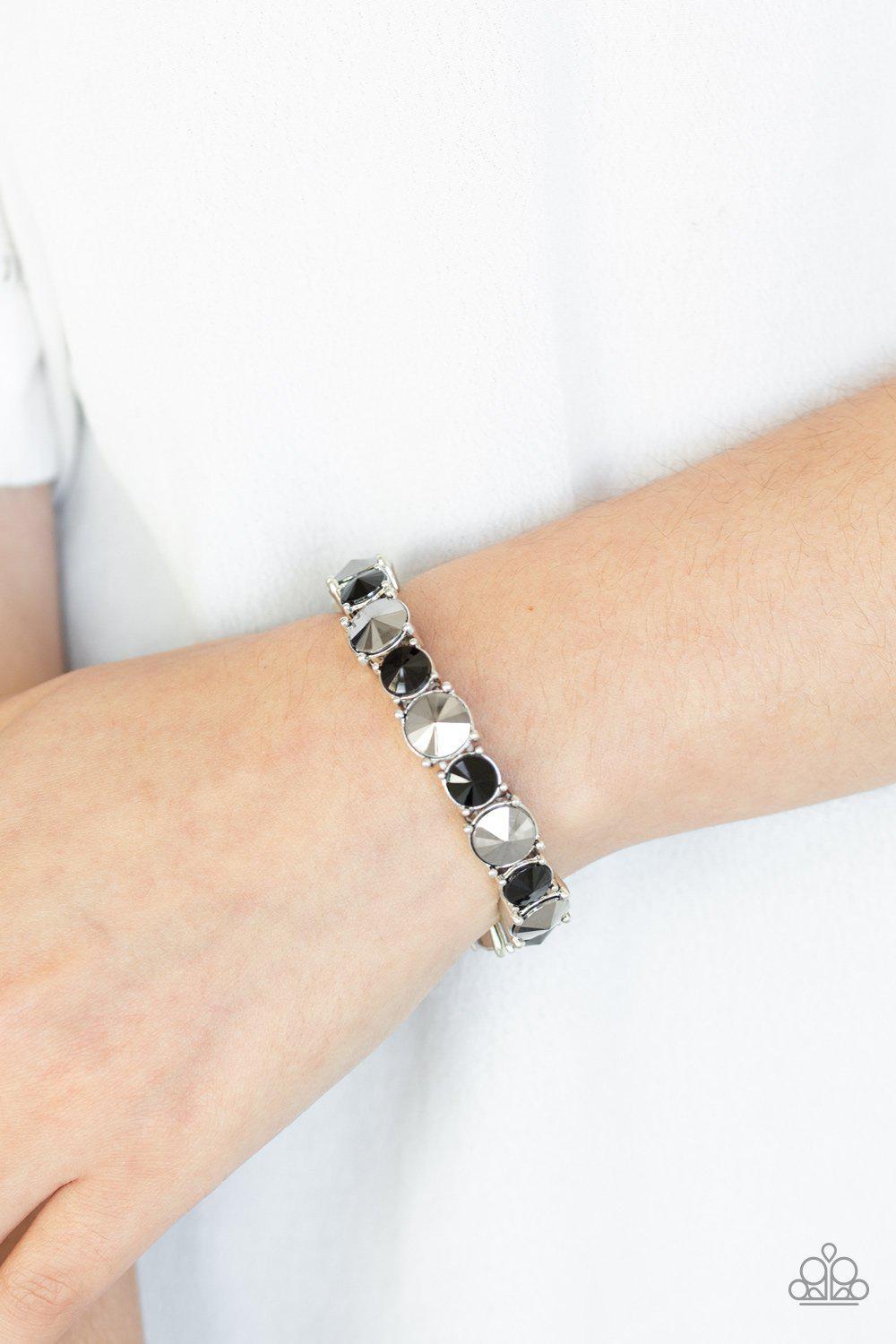 Born to Bedazzle Multi - Black and Hematite Rhinestone Bracelet - Paparazzi Accessories- lightbox - CarasShop.com - Paparazzi Jewelry by Cara Jewels