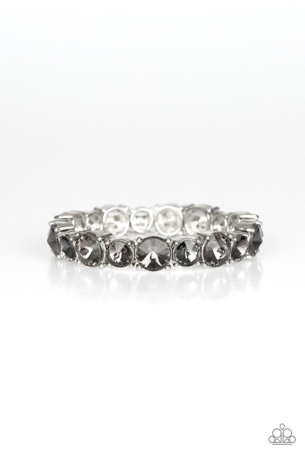 Born to Bedazzle Silver Rhinestone Bracelet - Paparazzi Accessories- lightbox - CarasShop.com - Paparazzi Jewelry by Cara Jewels