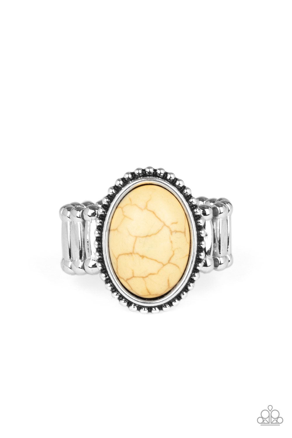 Bountiful Deserts Yellow Stone Ring - Paparazzi Accessories- lightbox - CarasShop.com - Paparazzi Jewelry by Cara Jewels