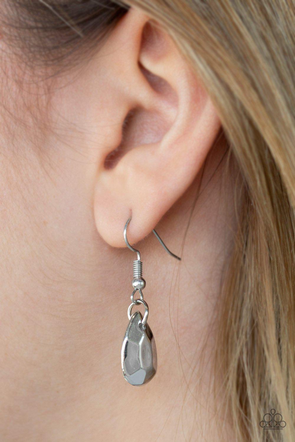 Bragging Rights Silver Fringe Necklace - Paparazzi Accessories - free matching earrings -CarasShop.com - Paparazzi Jewelry by Cara Jewels