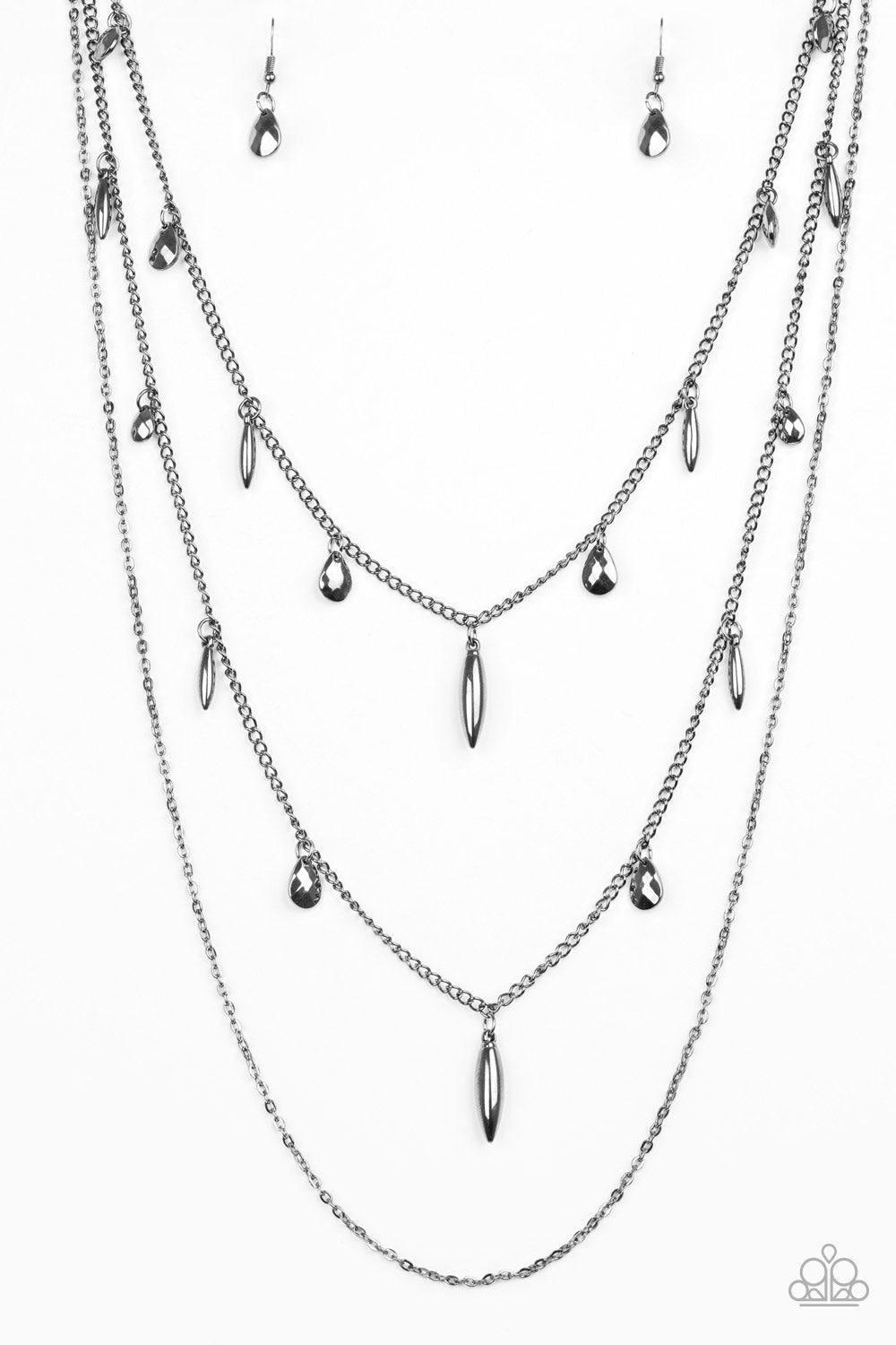 Bravo Bravado Gunmetal Black Necklace - Paparazzi Accessories- lightbox - CarasShop.com - Paparazzi Jewelry by Cara Jewels