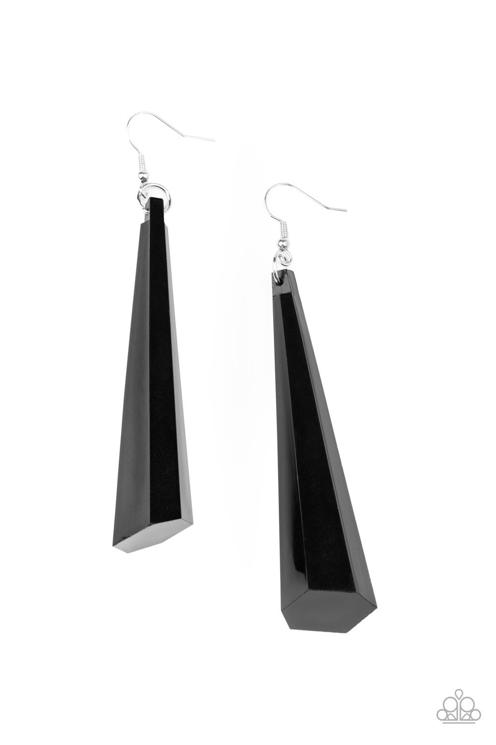 Break The Ice Black Earrings - Paparazzi Accessories- lightbox - CarasShop.com - Paparazzi Jewelry by Cara Jewels