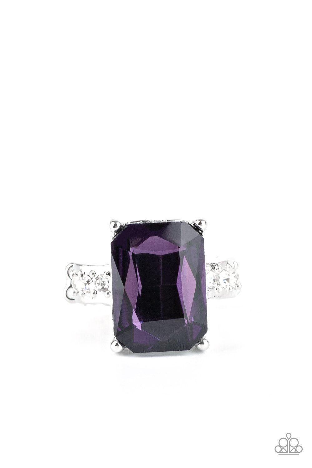 Bring Down the POWERHOUSE Purple Ring - Paparazzi Accessories- lightbox - CarasShop.com - Paparazzi Jewelry by Cara Jewels