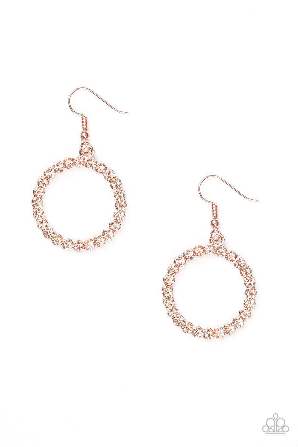 Bubblicious Copper Earrings - Paparazzi Accessories- lightbox - CarasShop.com - Paparazzi Jewelry by Cara Jewels