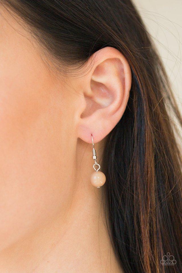 Bubbly Bright Brown and Silver Necklace - Paparazzi Accessories - free matching earrings -CarasShop.com - Paparazzi Jewelry by Cara Jewels