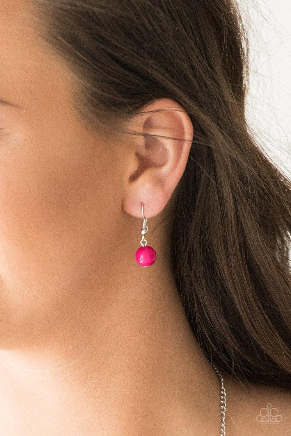 Bubbly Bright Multi Pink, Purple, Blue and Silver Necklace - Paparazzi Accessories - free matching earrings -CarasShop.com - Paparazzi Jewelry by Cara Jewels