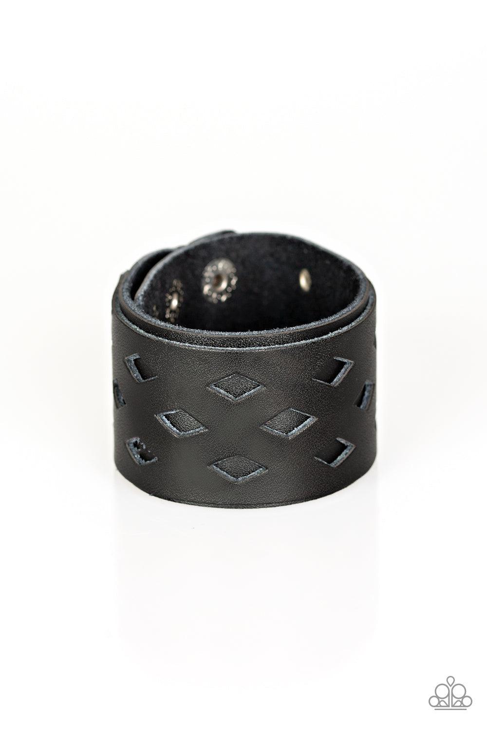 Bucking Bronco Black Bracelet - Paparazzi Accessories- lightbox - CarasShop.com - Paparazzi Jewelry by Cara Jewels