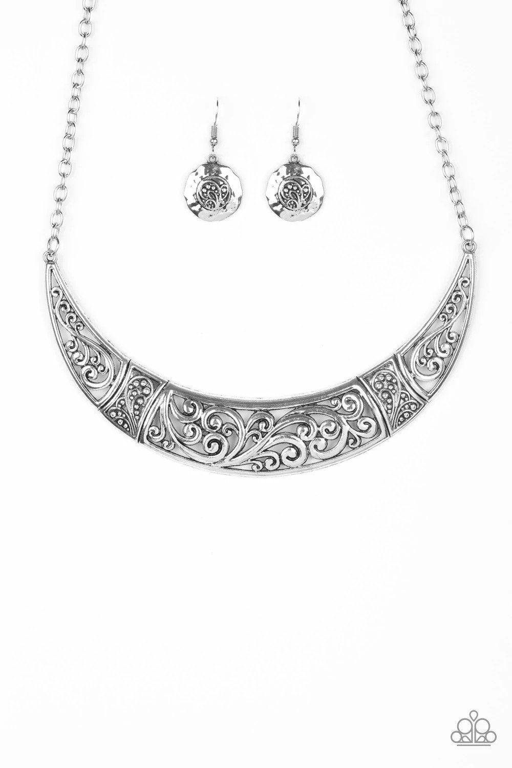Bull In A China Shop Silver Necklace - Paparazzi Accessories- lightbox - CarasShop.com - Paparazzi Jewelry by Cara Jewels