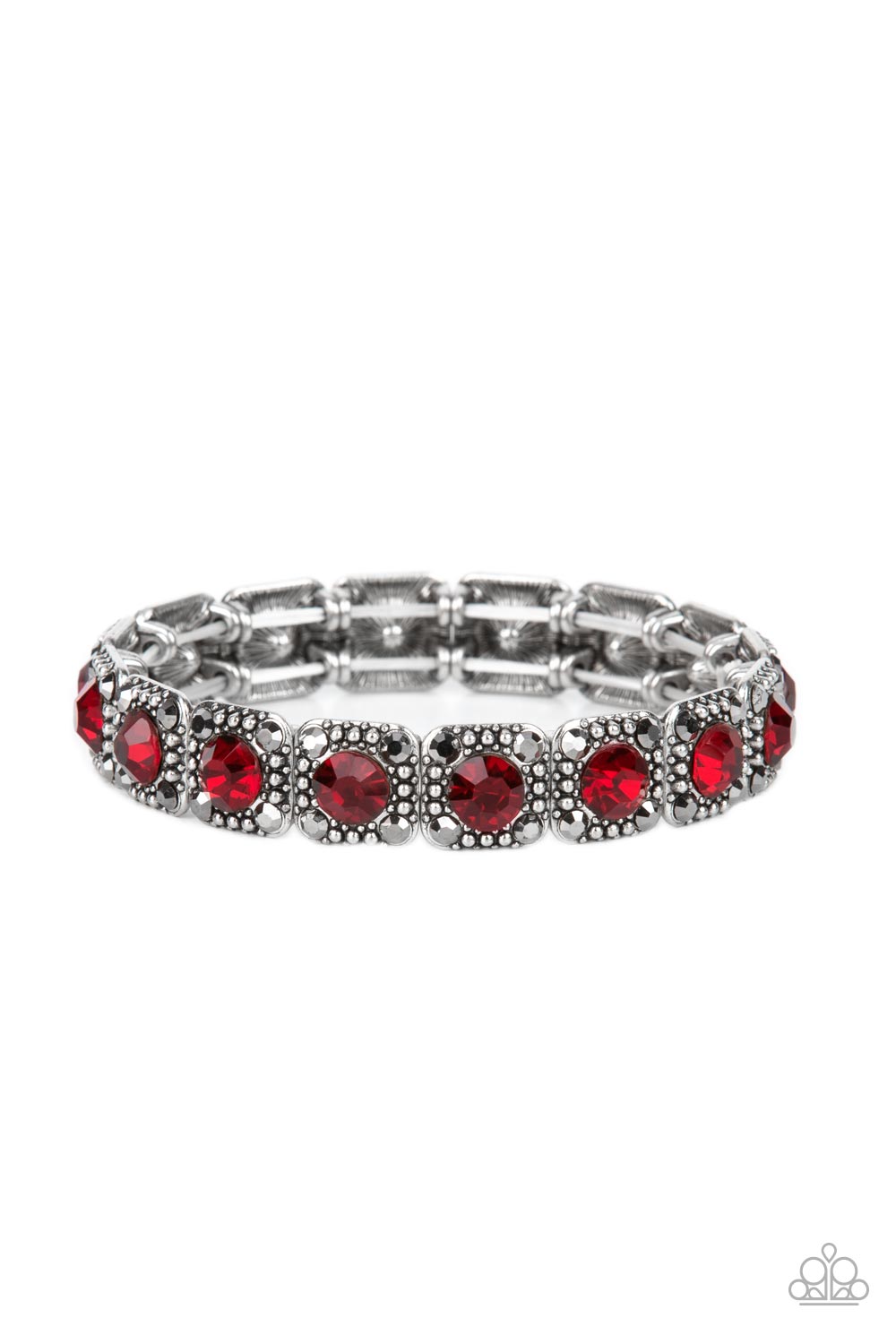 Cache Commodity Red Rhinestone Bracelet - Paparazzi Accessories- lightbox - CarasShop.com - Paparazzi Jewelry by Cara Jewels