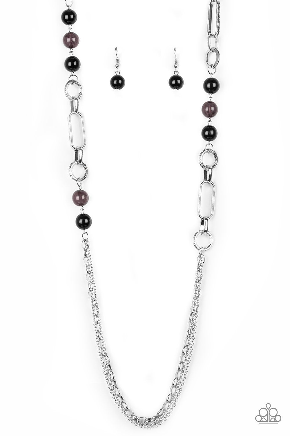 CACHE Me Out Black and Silver Necklace - Paparazzi Accessories- lightbox - CarasShop.com - Paparazzi Jewelry by Cara Jewels