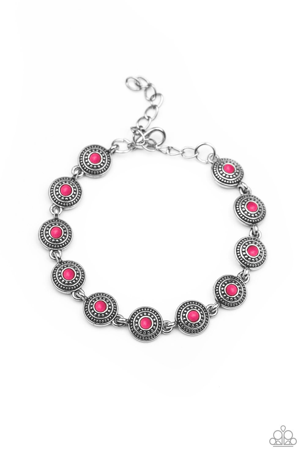Cactus Paradise Pink Bracelet - Paparazzi Accessories- lightbox - CarasShop.com - Paparazzi Jewelry by Cara Jewels