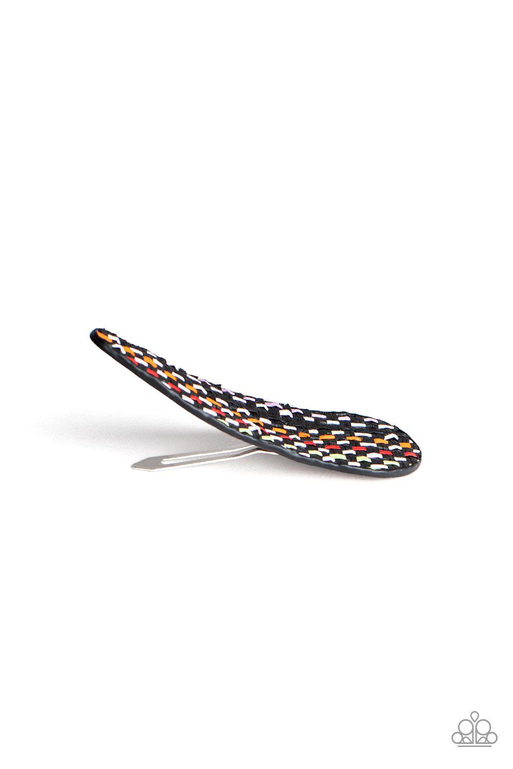 Can't HAIR Myself Think Black and Multi-colored Hair Clip - Paparazzi Accessories- on model - CarasShop.com - Paparazzi Jewelry by Cara Jewels