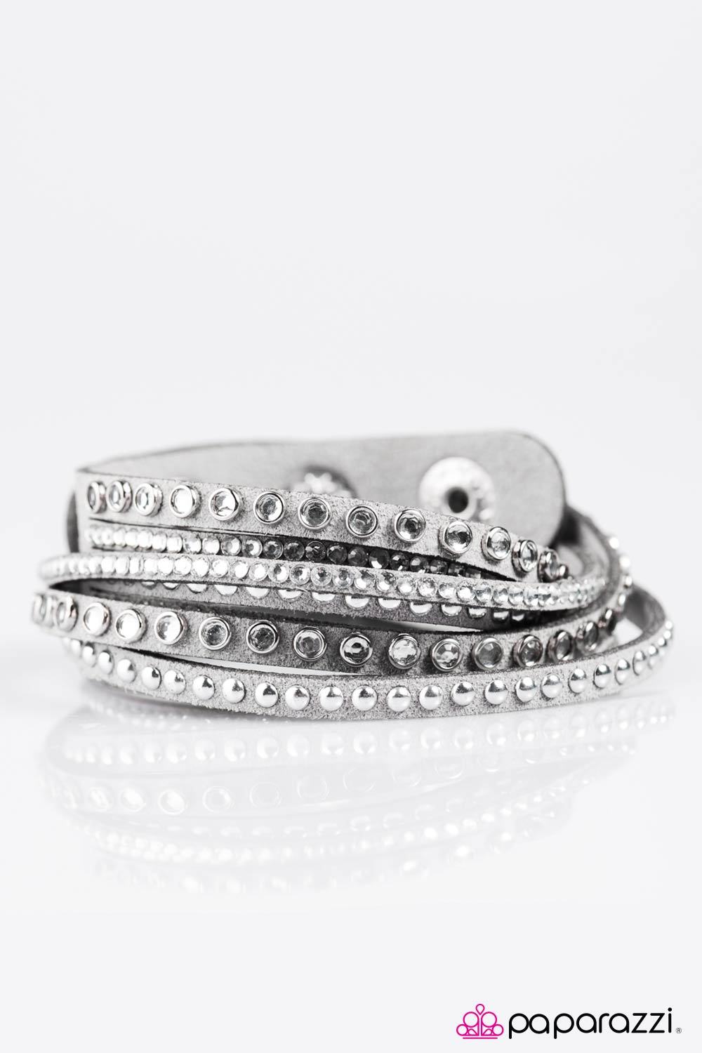 Can't Touch This Silver Urban Double-wrap Snap Bracelet - Paparazzi Accessories- lightbox - CarasShop.com - Paparazzi Jewelry by Cara Jewels