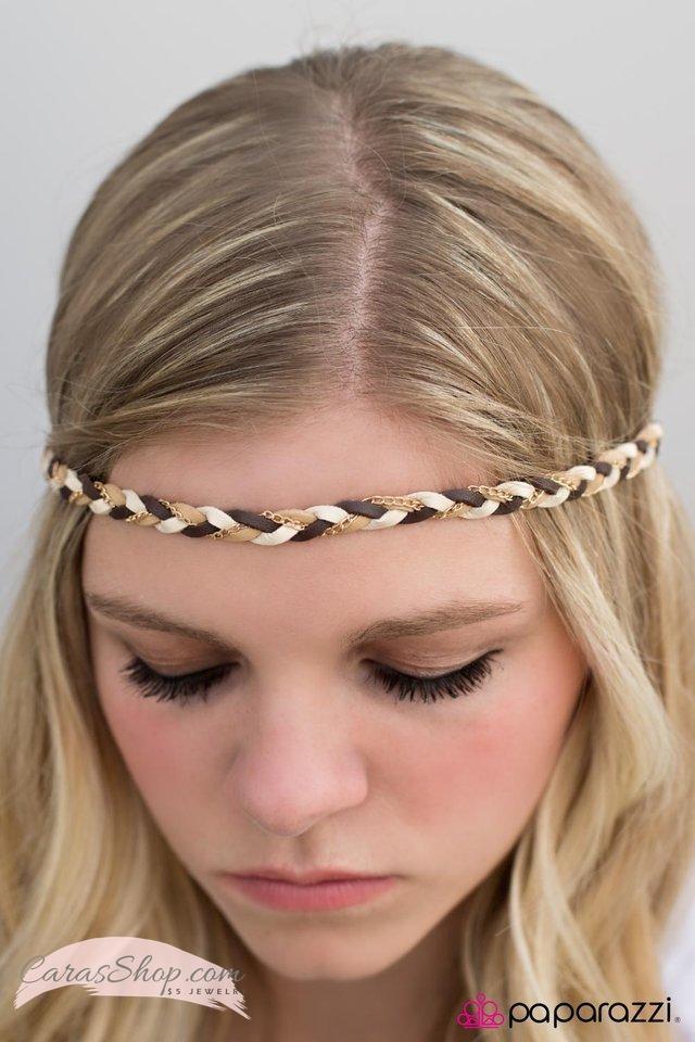 Canyon Cabana Brown Hippie Headband - Paparazzi Accessories- lightbox - CarasShop.com - Paparazzi Jewelry by Cara Jewels