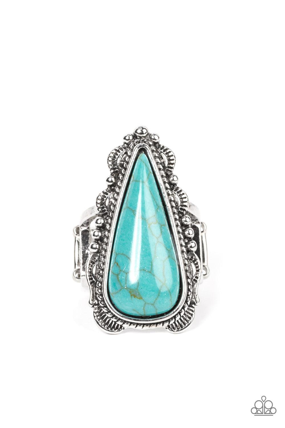 Canyon Collector Turquoise Blue Ring - Paparazzi Accessories- lightbox - CarasShop.com - Paparazzi Jewelry by Cara Jewels