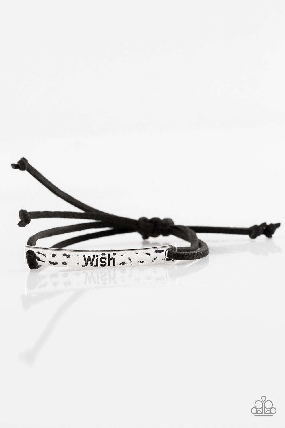 Careful What You Wish For Black Inspirational Urban Knot Bracelet - Paparazzi Accessories- lightbox - CarasShop.com - Paparazzi Jewelry by Cara Jewels