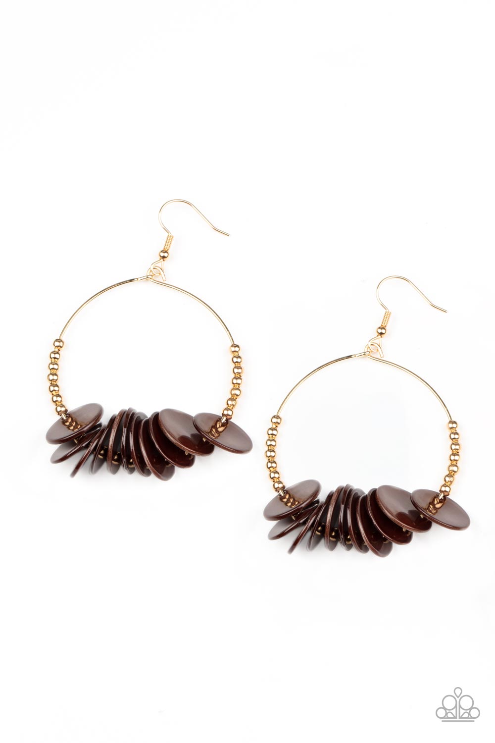 Caribbean Cocktail Brown Earrings - Paparazzi Accessories- lightbox - CarasShop.com - Paparazzi Jewelry by Cara Jewels