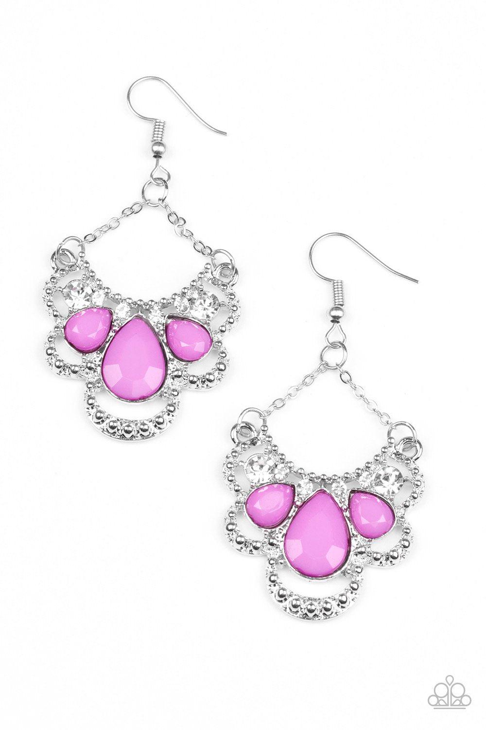 Caribbean Royalty Purple Earrings - Paparazzi Accessories- lightbox - CarasShop.com - Paparazzi Jewelry by Cara Jewels