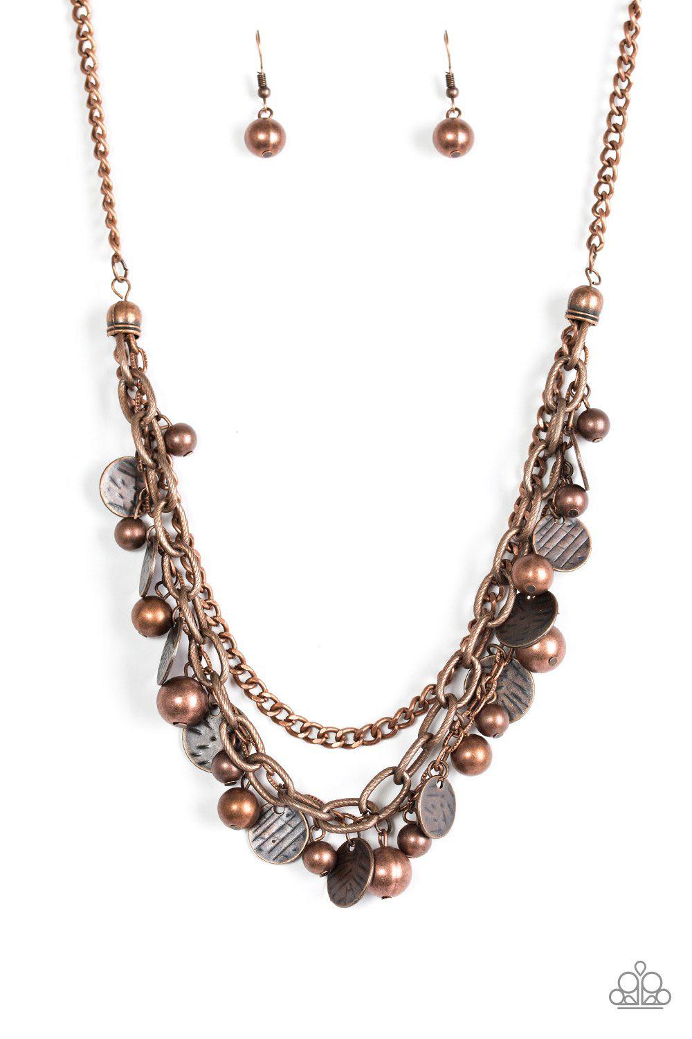 Cast Away Treasure Copper Necklace - Paparazzi Accessories- lightbox - CarasShop.com - Paparazzi Jewelry by Cara Jewels
