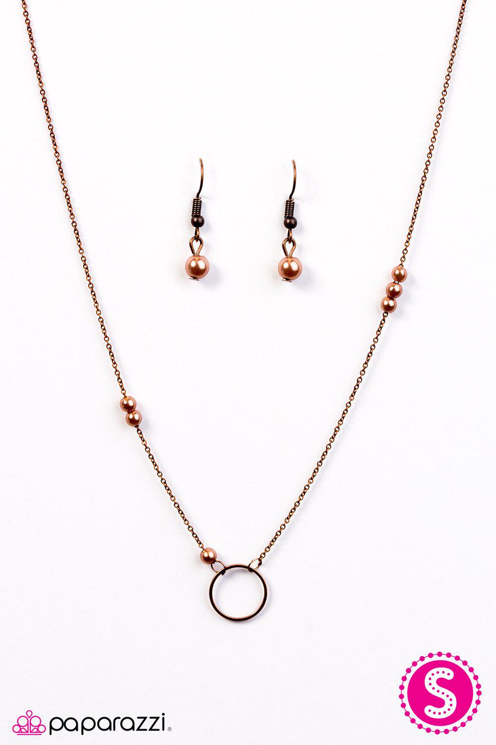 Casual Shine Copper Necklace - Paparazzi Accessories- lightbox - CarasShop.com - Paparazzi Jewelry by Cara Jewels
