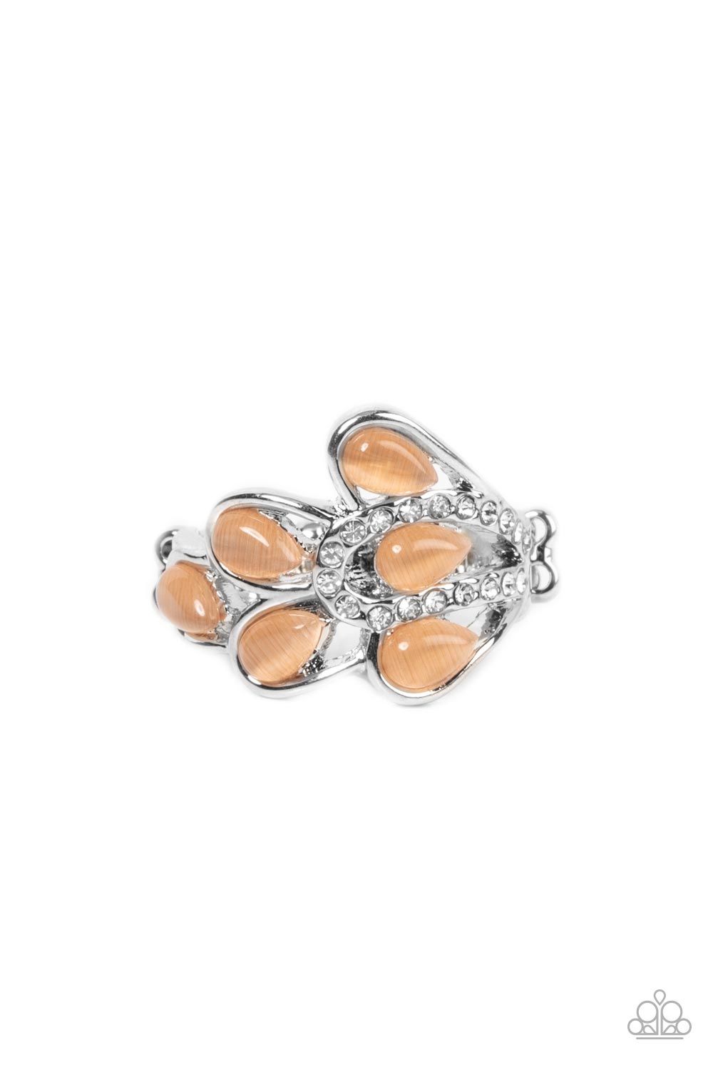 Cats Eye Cadence Orange Moonstone Ring - Paparazzi Accessories- lightbox - CarasShop.com - Paparazzi Jewelry by Cara Jewels