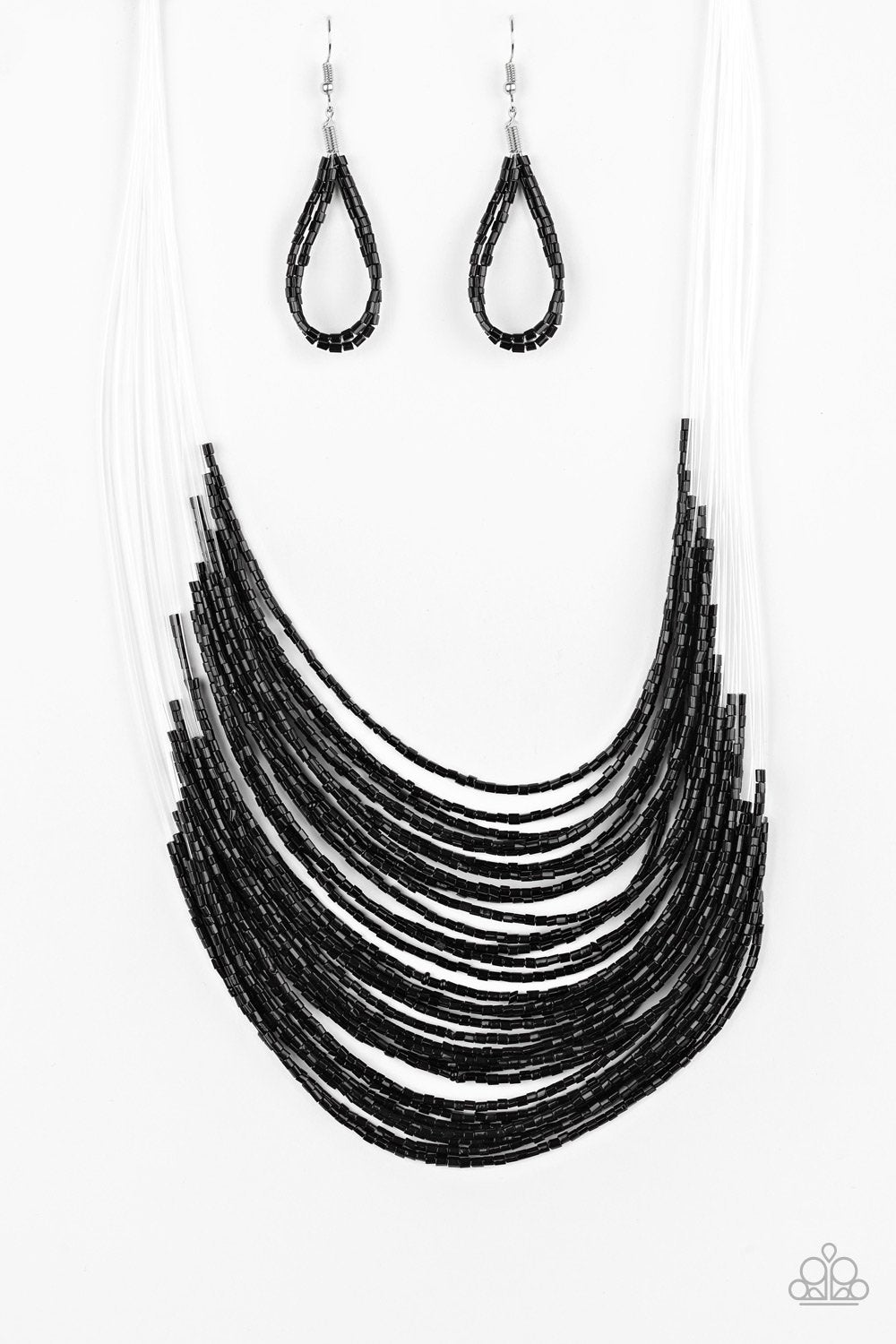 Catwalk Queen Black Seed Bead Necklace - Paparazzi Accessories- lightbox - CarasShop.com - Paparazzi Jewelry by Cara Jewels
