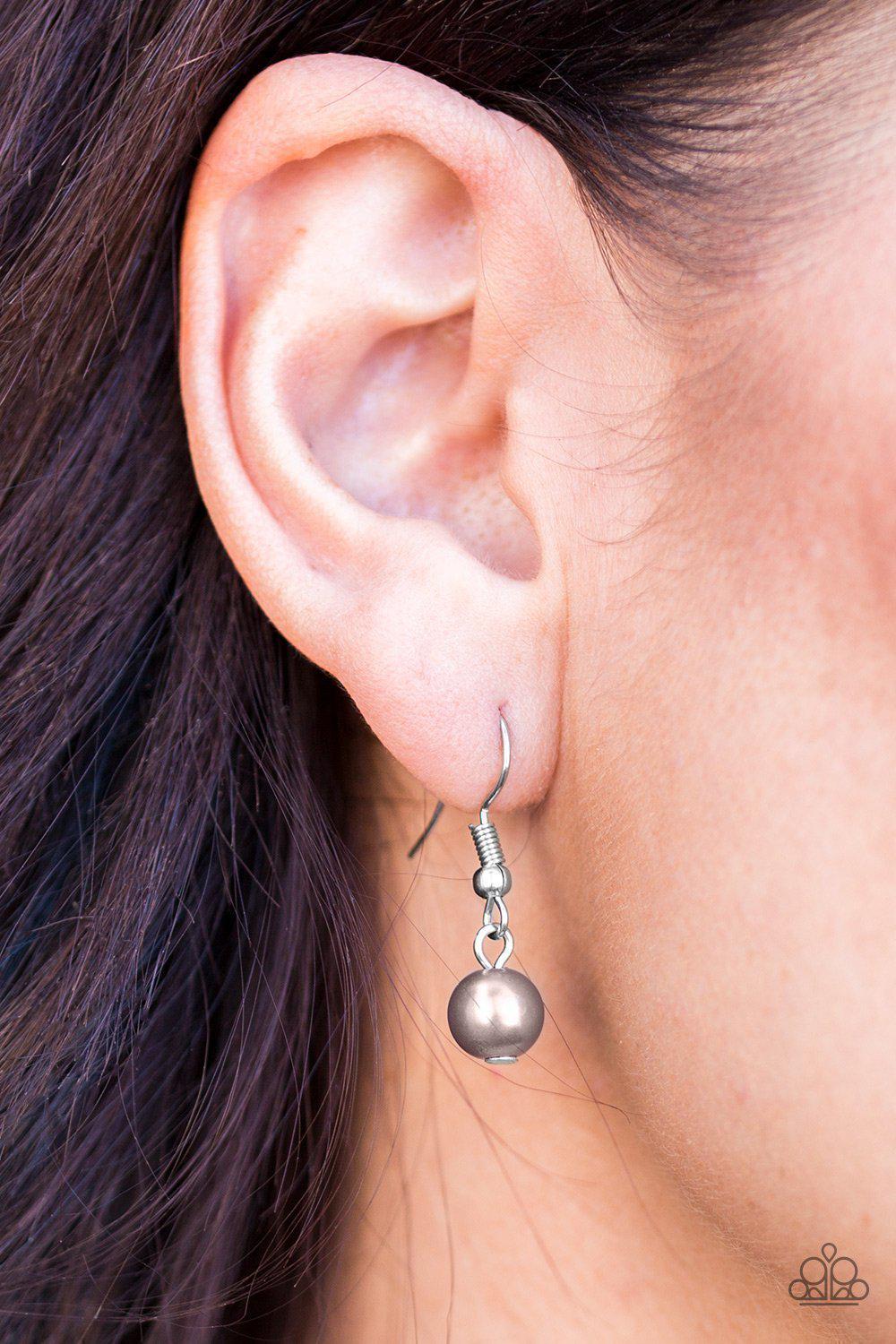 Celebrity Treatment Silver Pearl Necklace - Paparazzi Accessories - free matching earrings -CarasShop.com - Paparazzi Jewelry by Cara Jewels