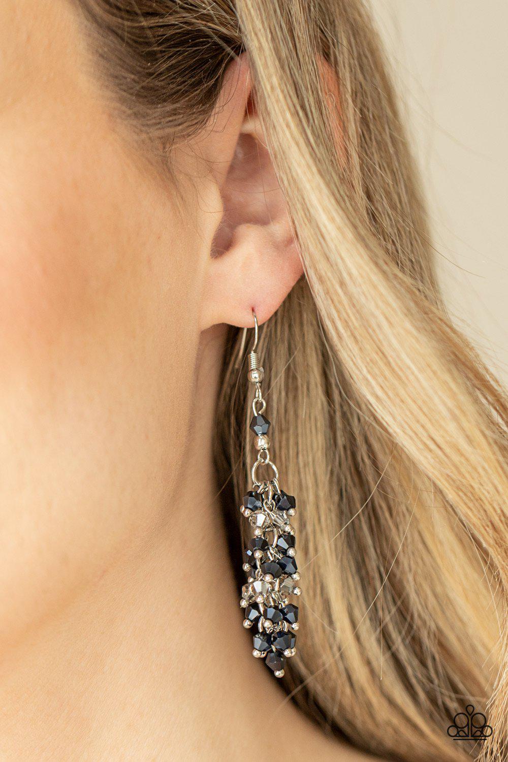 Celestial Chandeliers Blue Iridescent Earrings - Paparazzi Accessories- lightbox - CarasShop.com - Paparazzi Jewelry by Cara Jewels