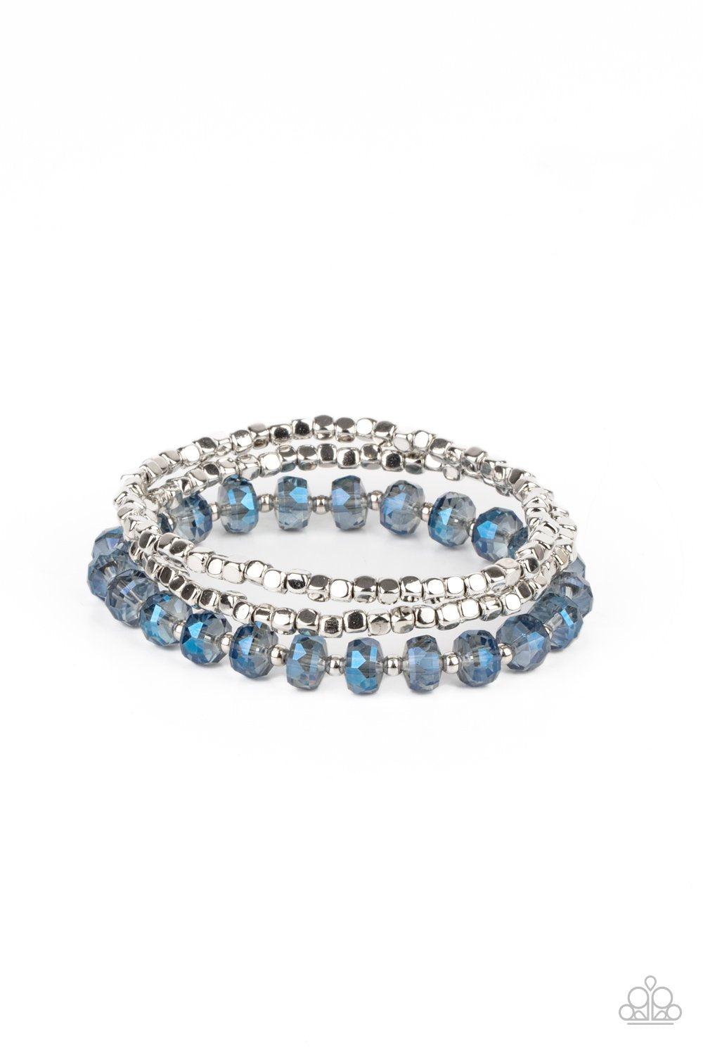 Celestial Circus Blue and Silver Bracelet - Paparazzi Accessories- lightbox - CarasShop.com - Paparazzi Jewelry by Cara Jewels