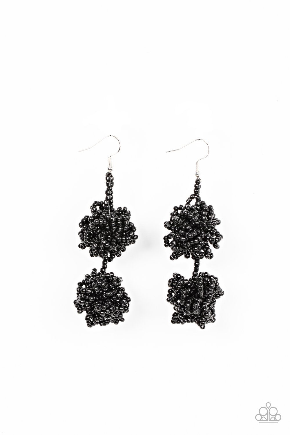 Celestial Collision Black Seed Bead Earrings - Paparazzi Accessories- lightbox - CarasShop.com - Paparazzi Jewelry by Cara Jewels