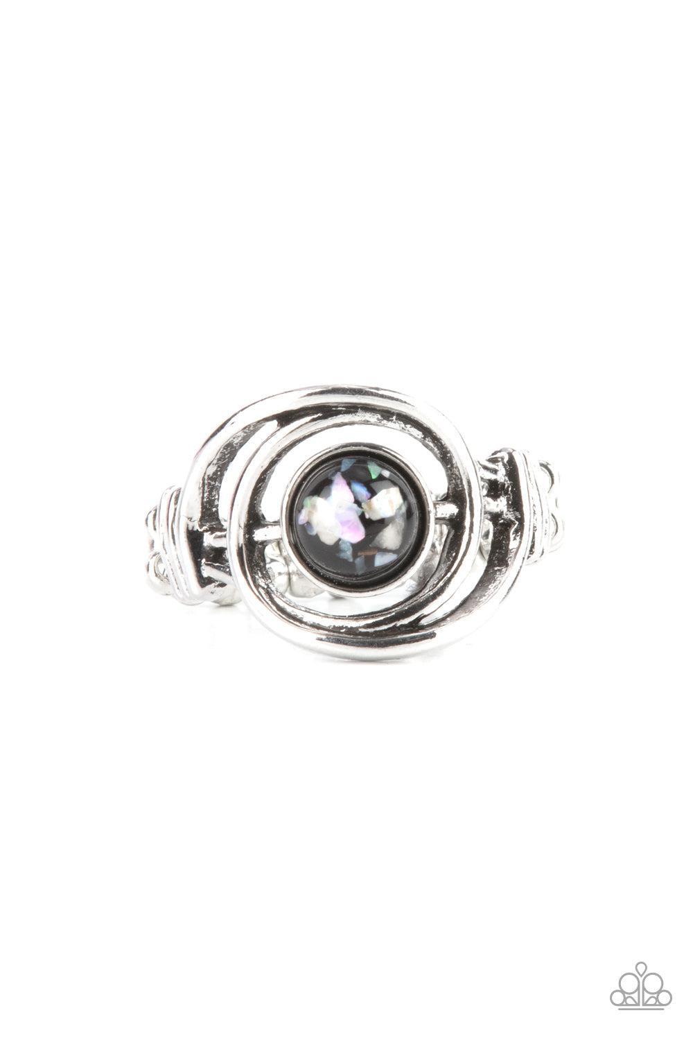 Celestial Karma Black Ring - Paparazzi Accessories- lightbox - CarasShop.com - Paparazzi Jewelry by Cara Jewels