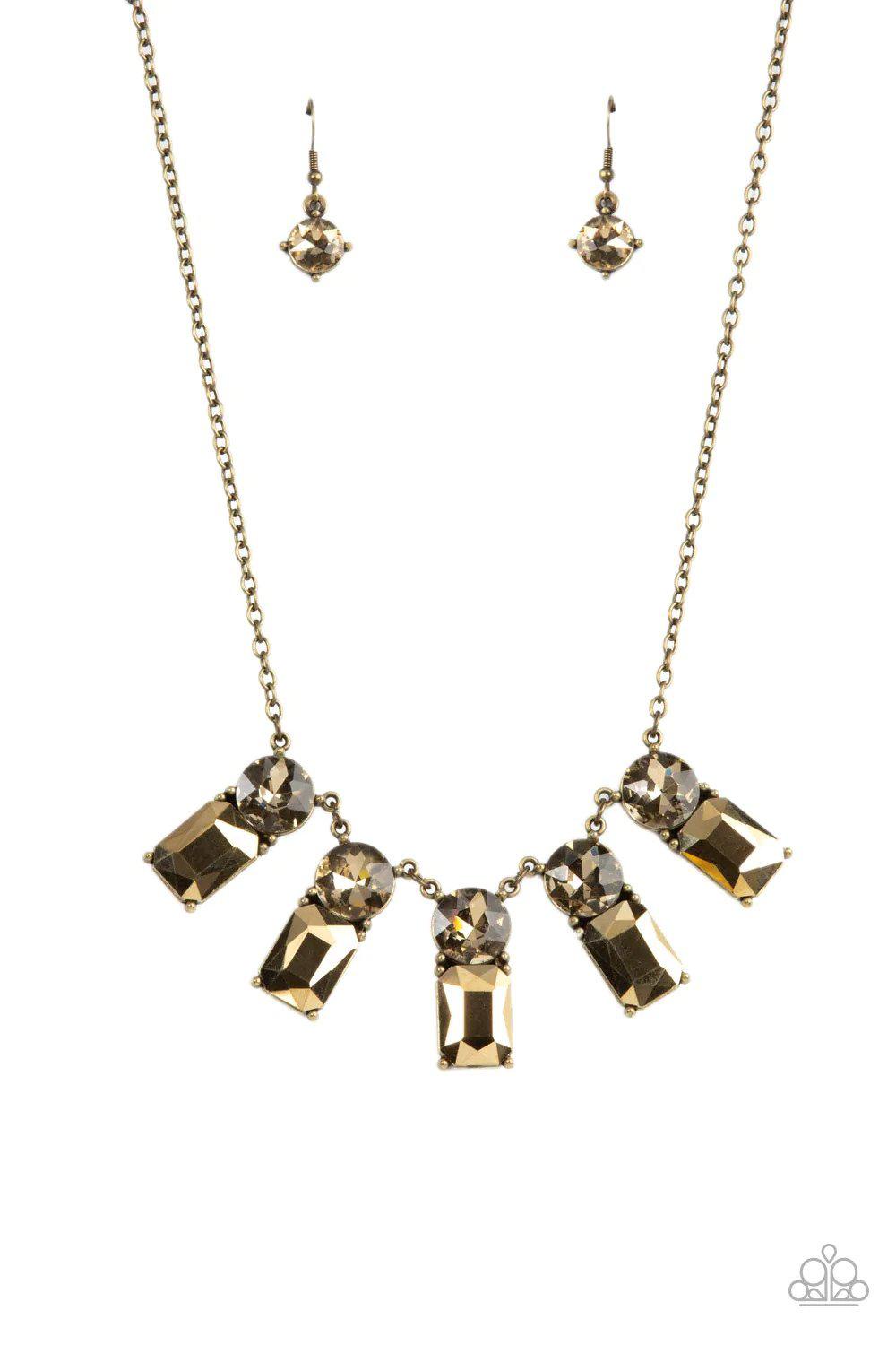 Celestial Royal Brass Necklace - Paparazzi Accessories- lightbox - CarasShop.com - Paparazzi Jewelry by Cara Jewels