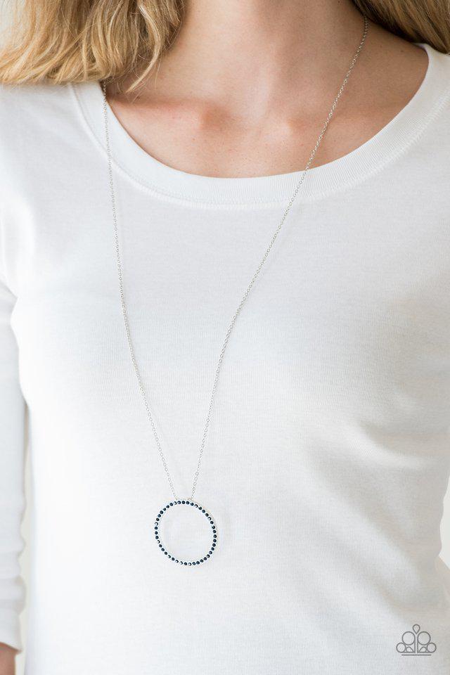 Center of Attention Blue Necklace - Paparazzi Accessories- lightbox - CarasShop.com - Paparazzi Jewelry by Cara Jewels