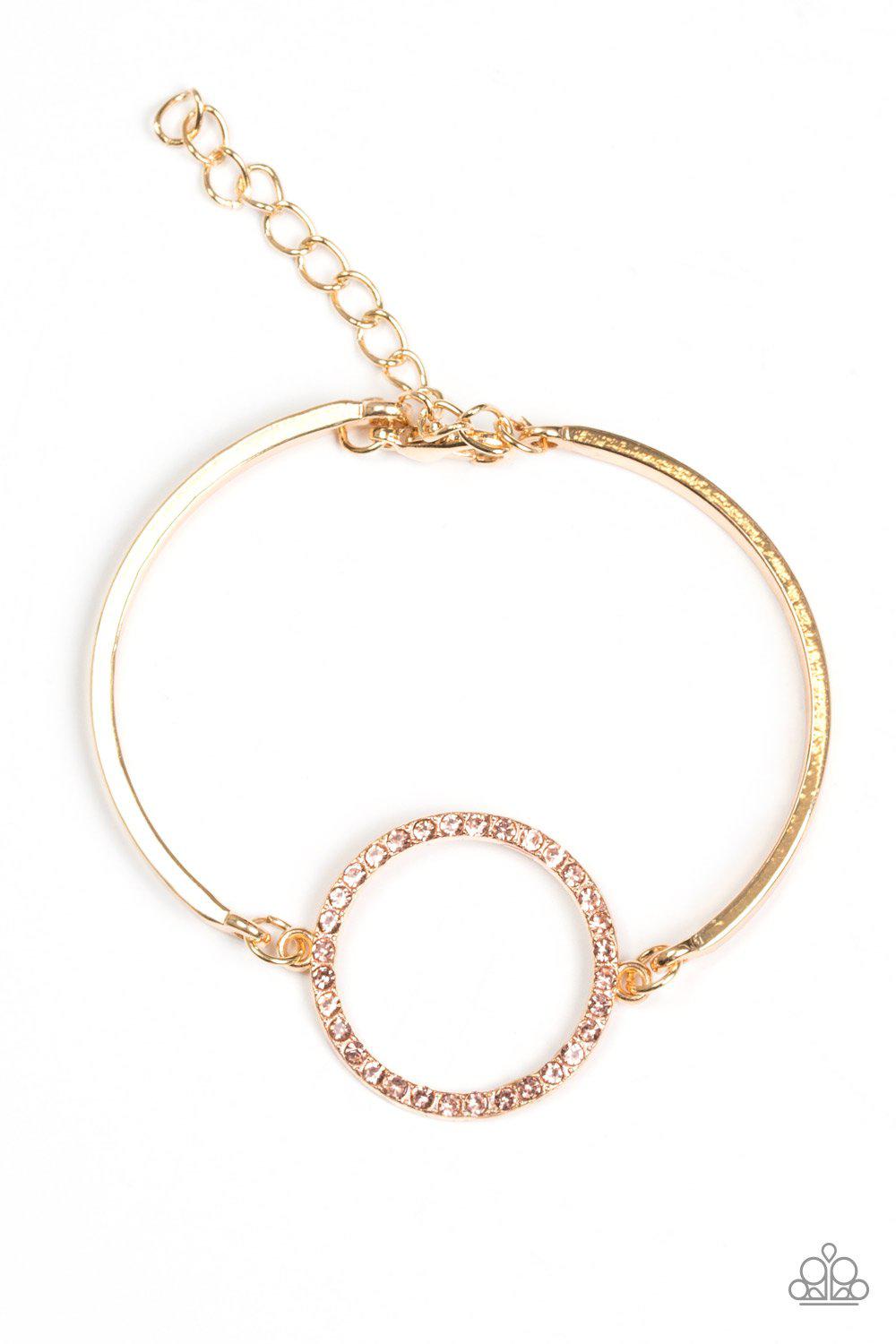 Center of Couture Gold Bracelet - Paparazzi Accessories- lightbox - CarasShop.com - Paparazzi Jewelry by Cara Jewels