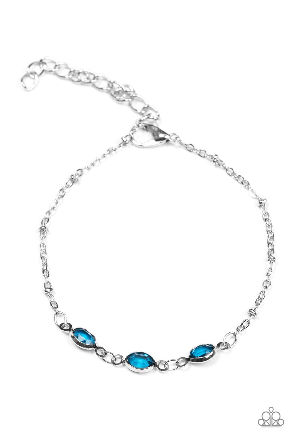 Center Stage Chic Blue Bracelet - Paparazzi Accessories- lightbox - CarasShop.com - Paparazzi Jewelry by Cara Jewels