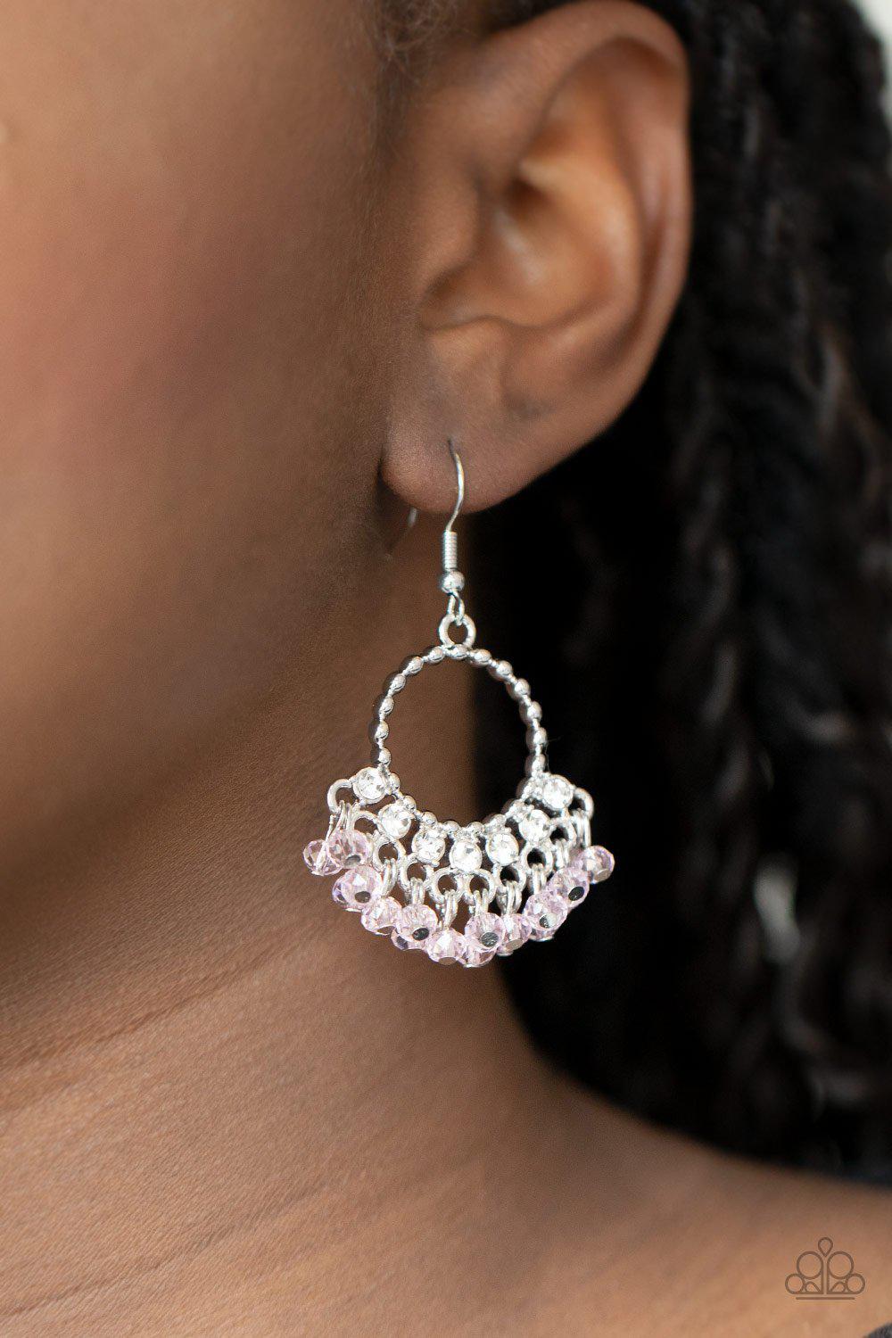 Charmingly Cabaret Pink Earrings - Paparazzi Accessories- lightbox - CarasShop.com - Paparazzi Jewelry by Cara Jewels