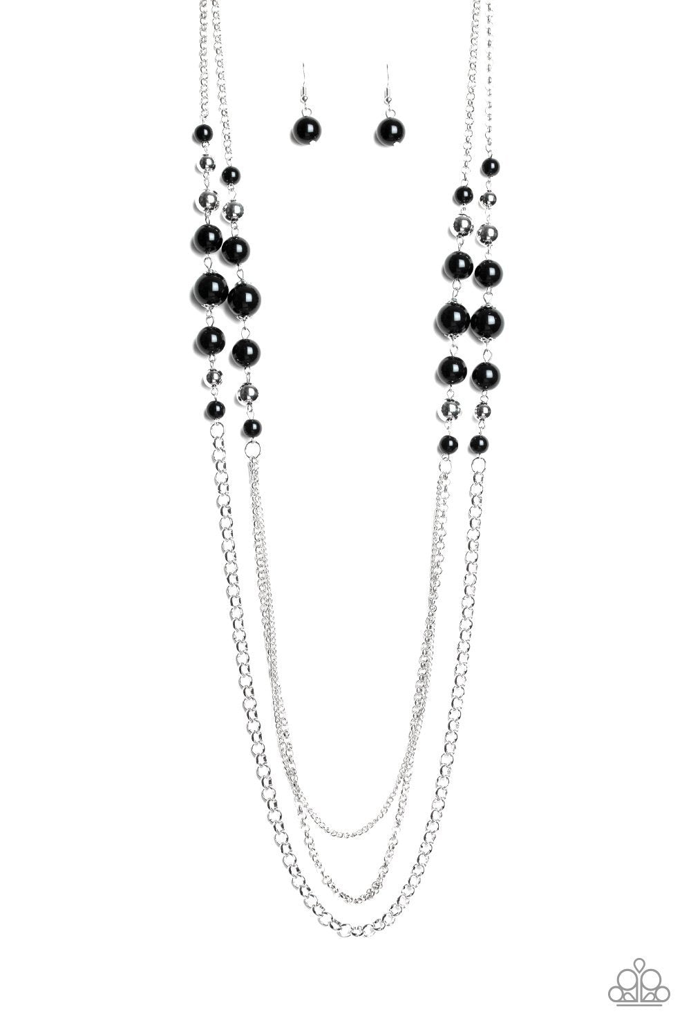 Charmingly Colorful Black and Silver Necklace - Paparazzi Accessories- lightbox - CarasShop.com - Paparazzi Jewelry by Cara Jewels