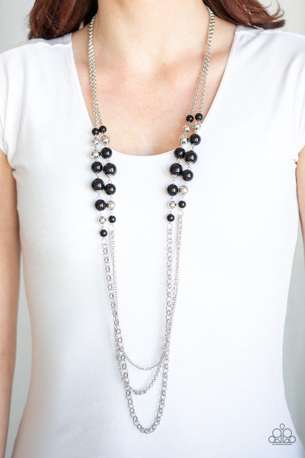 Charmingly Colorful Black and Silver Necklace - Paparazzi Accessories- lightbox - CarasShop.com - Paparazzi Jewelry by Cara Jewels