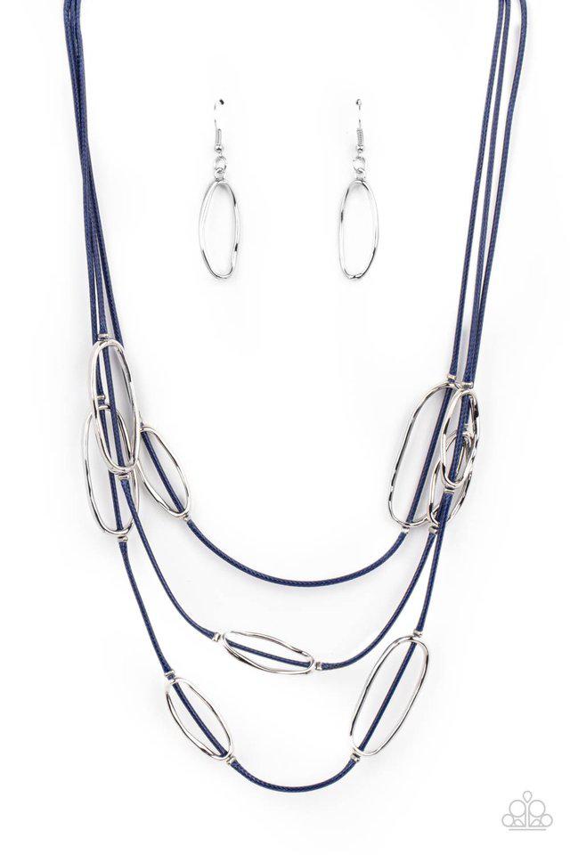 Check Your CORD-inates Blue Necklace - Paparazzi Accessories- lightbox - CarasShop.com - Paparazzi Jewelry by Cara Jewels