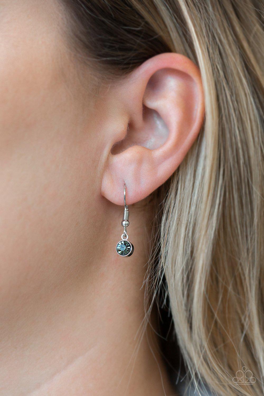 Chicly Centered Multi Rhinestone and Silver Necklace - Paparazzi Accessories - free matching earrings -CarasShop.com - Paparazzi Jewelry by Cara Jewels